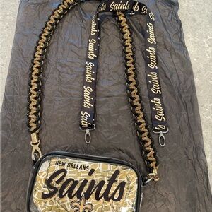 NFL New Orleans Saints Black and Gold Shoulder Bag